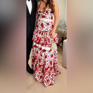 ALEXIS Naomie Tiered Rose-Print Long Dress